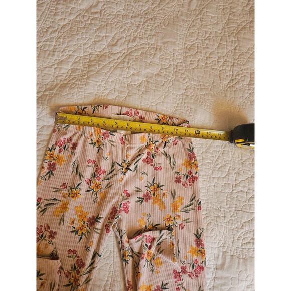 Floral Ribbed Leggings Size 12 Soft Stretchy Knit Spring Flowers By Sunset Sky - Picture 4 of 5
